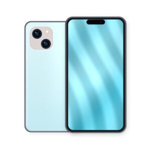 Blue Apple iPhone 15 front and rear
