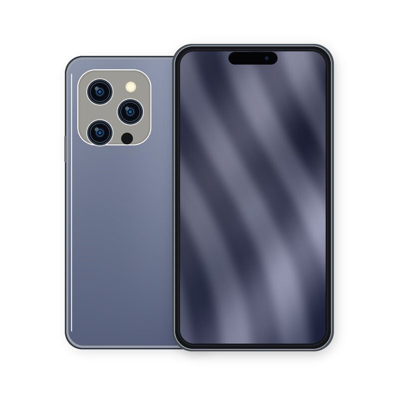 Blue titanium iPhone 15 Pro front rear