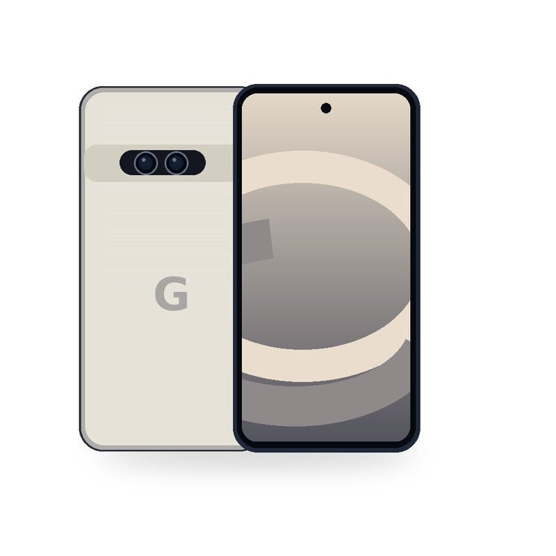 Google Pixel 8a Illustrative Front and Rear View