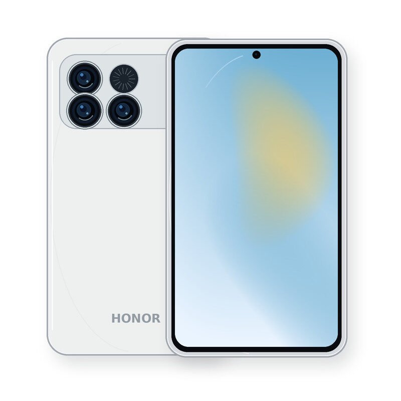 HONOR Win front and rear smartphone illustration