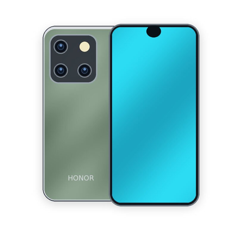 HONOR X6b front and rear phone view