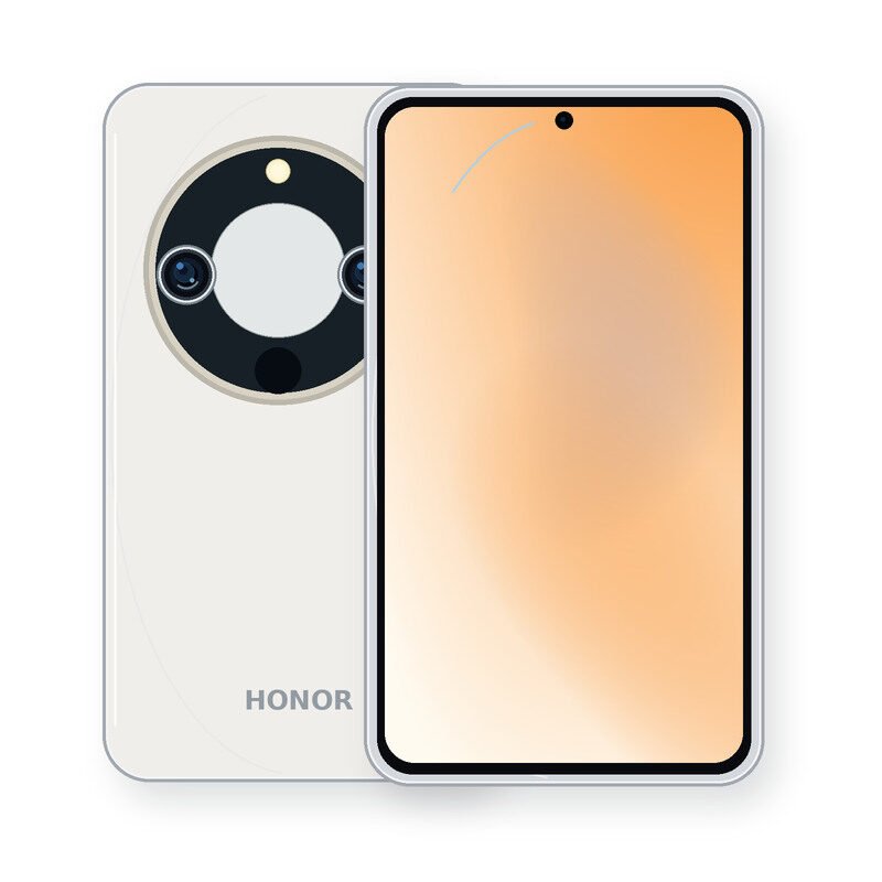 HONOR X70 front and rear smartphone illustration
