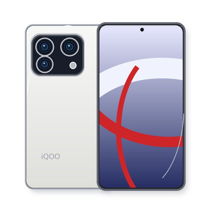 iQOO 12 Smartphone on Clean White Background