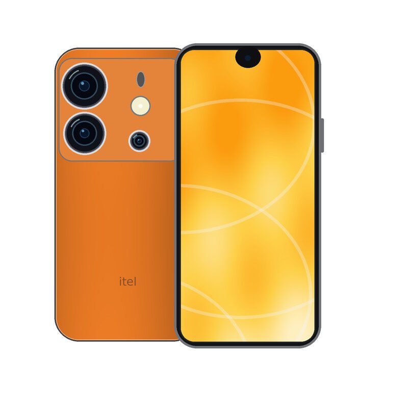 itel A100 Pro handset front and rear view
