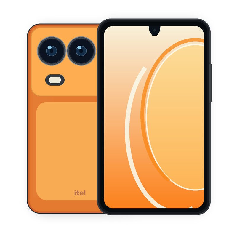 itel A200 phone front and back