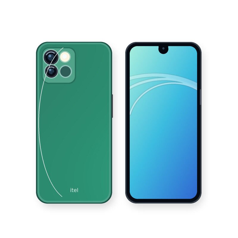 Illustration of itel A50Cs front and back