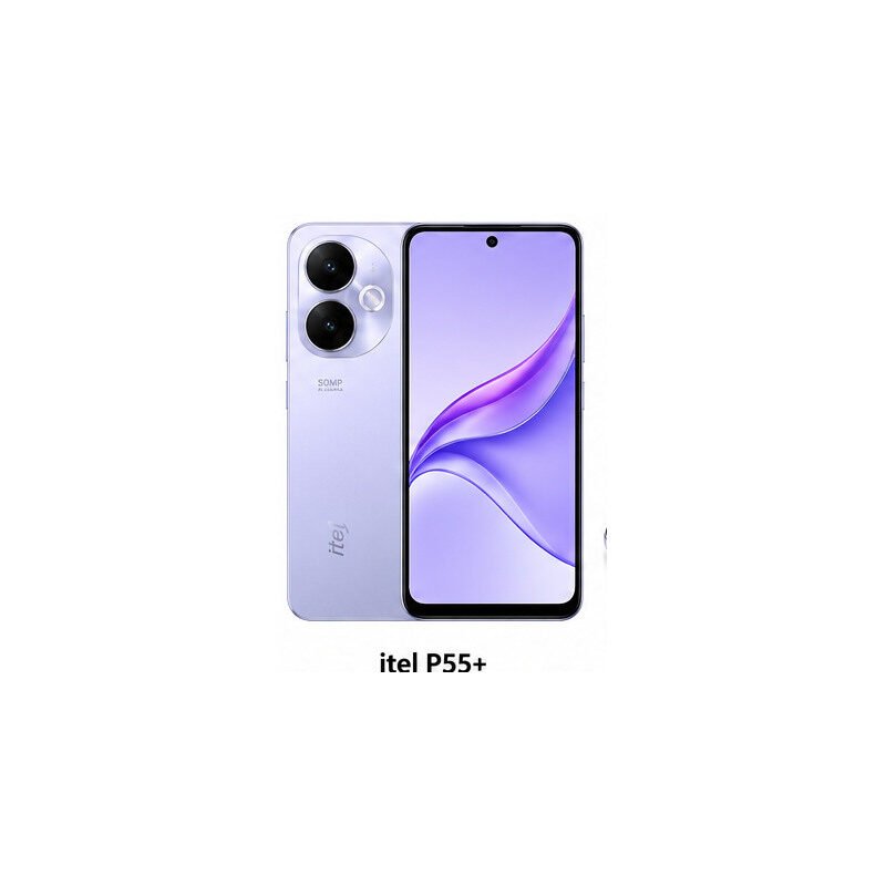 itel P55+ smartphone on white background