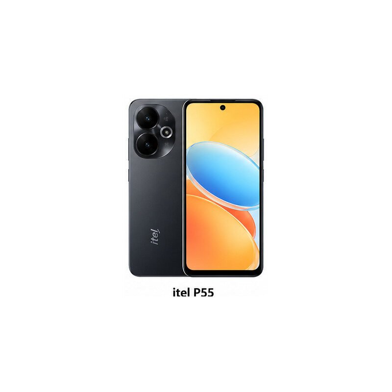 itel P55 smartphone on white background