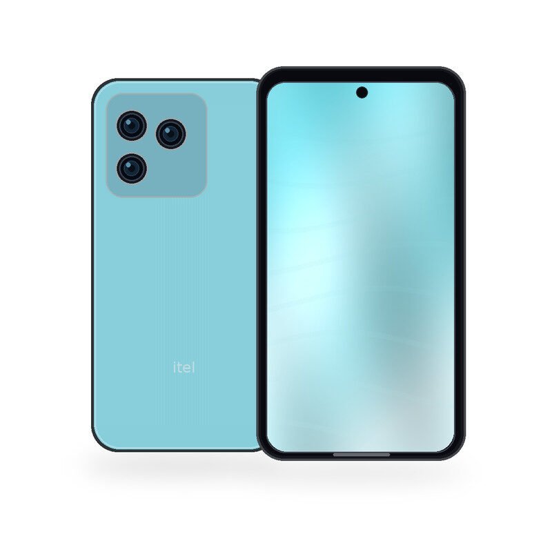itel S23+ Smartphone on White Background