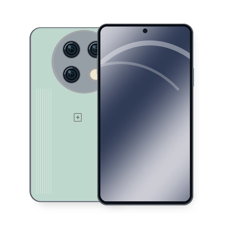 OnePlus 12 front and back illustration