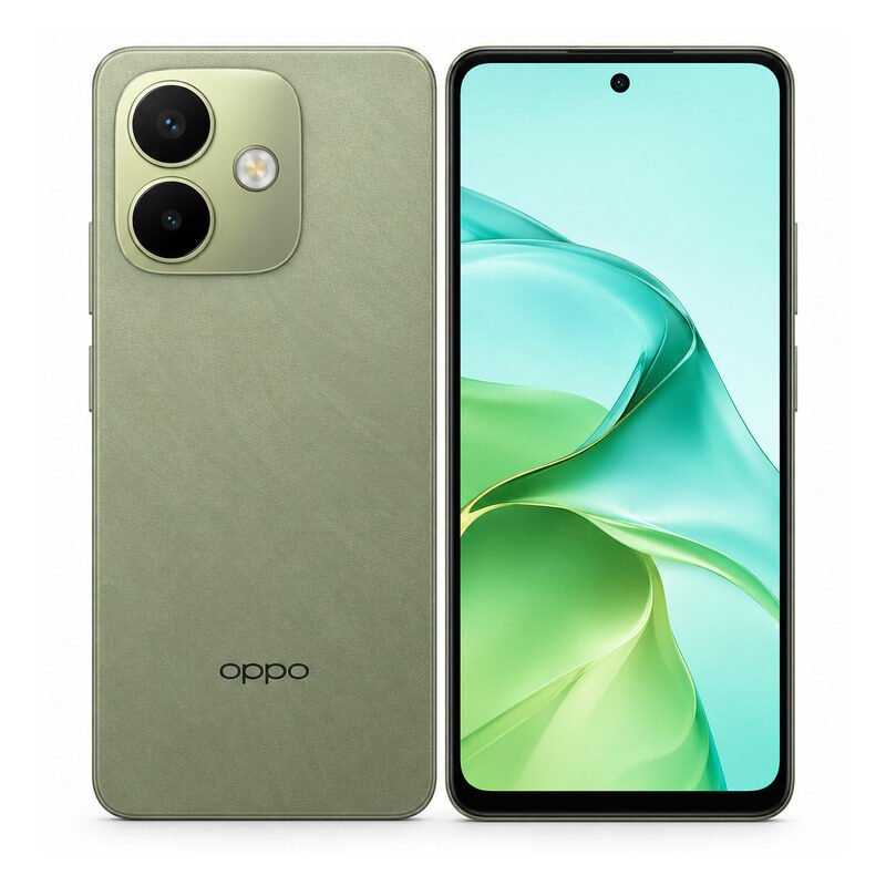 Illustrative front and rear views of OPPO A5 Pro