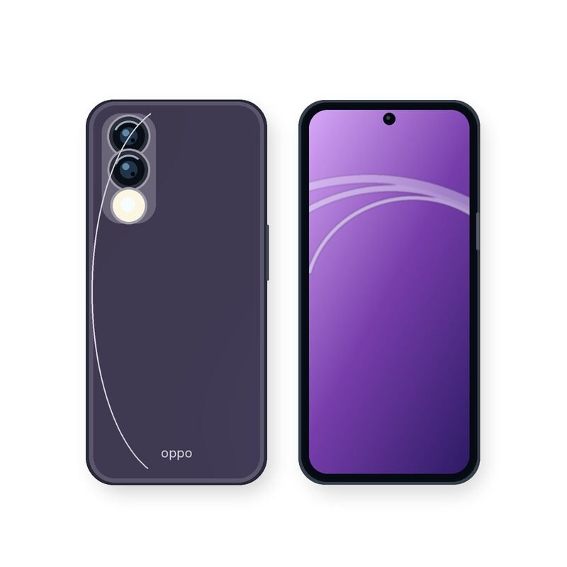 Illustration of OPPO A5i Pro front and back