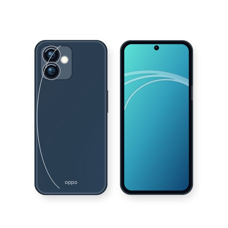 Illustration of OPPO A5x front and back