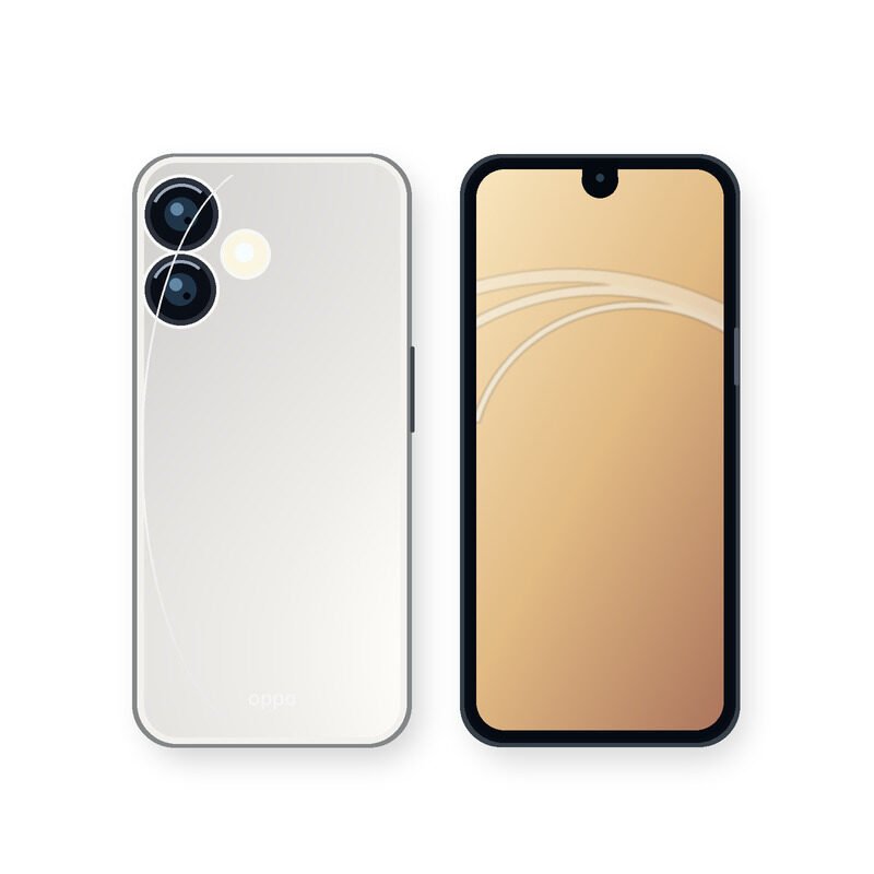 Illustration of OPPO A6c front and back