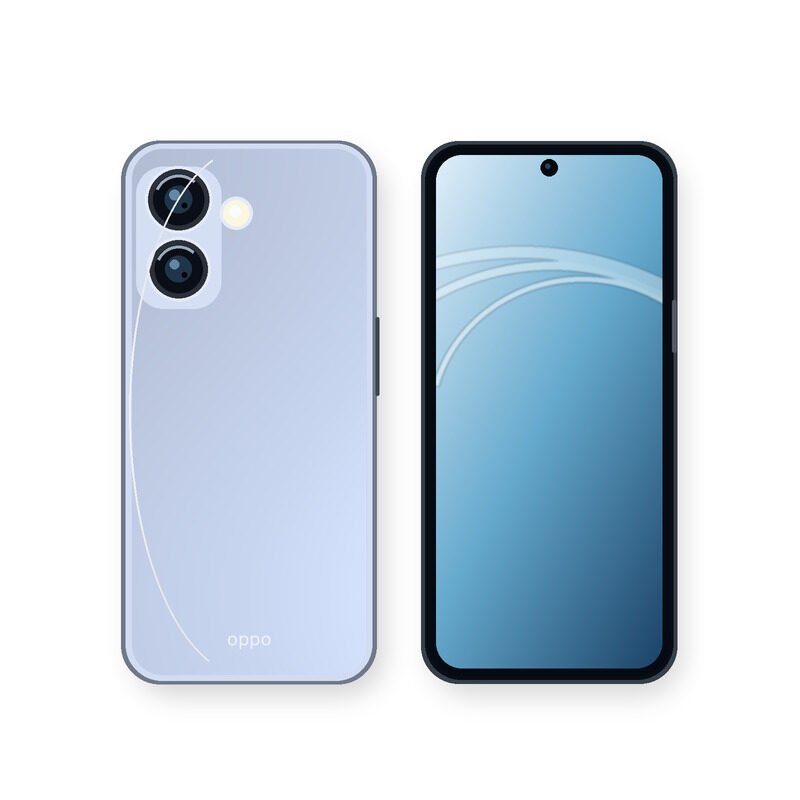 Illustration of OPPO A6k front and back
