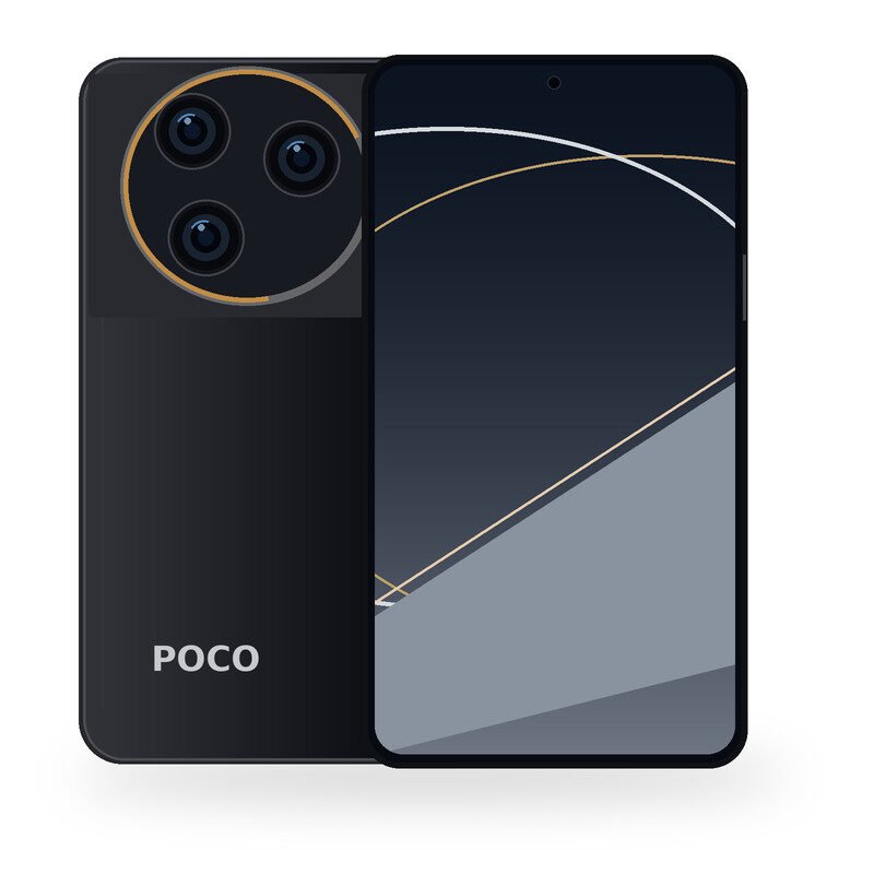 POCO F7 Ultra front and back phone illustration