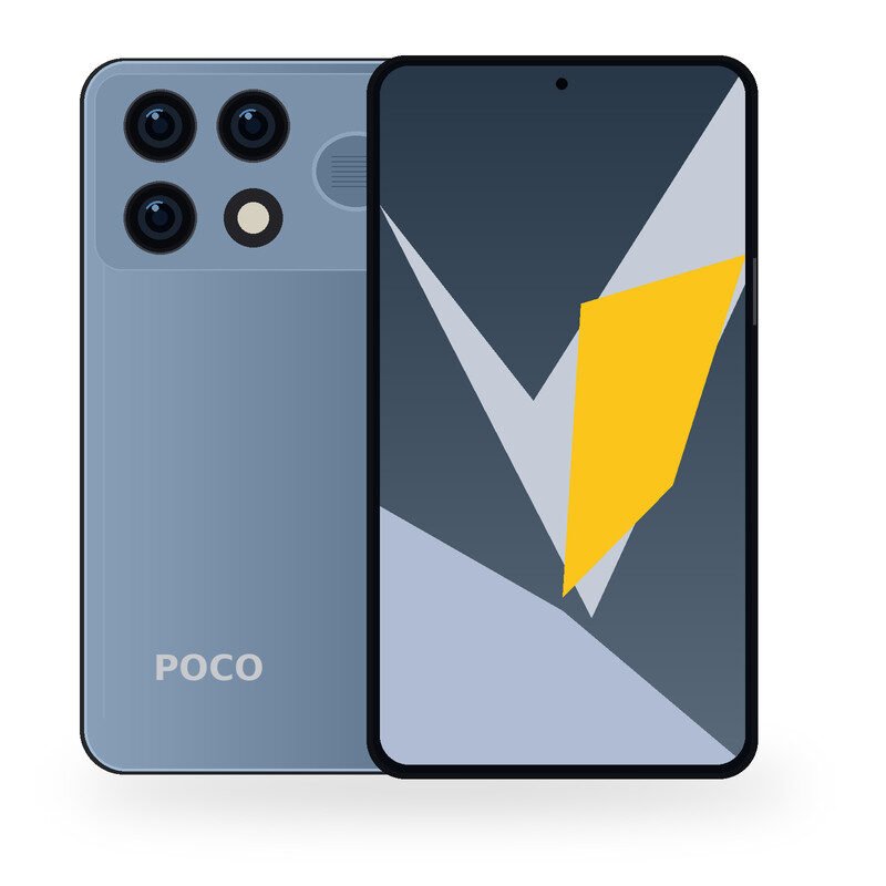 POCO F8 Ultra front and back phone illustration