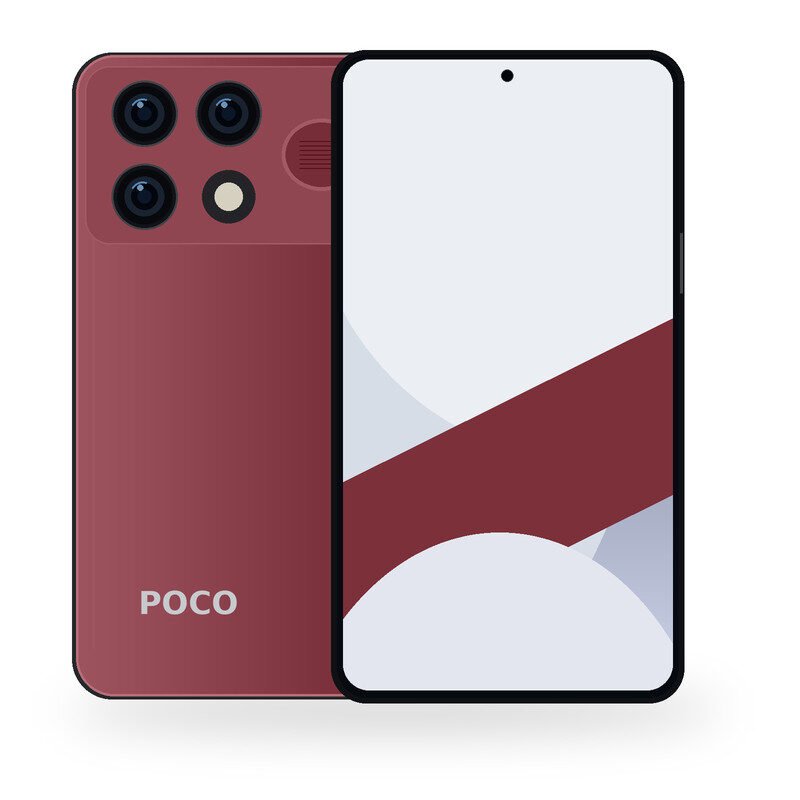 POCO F9 Ultra front and back phone illustration