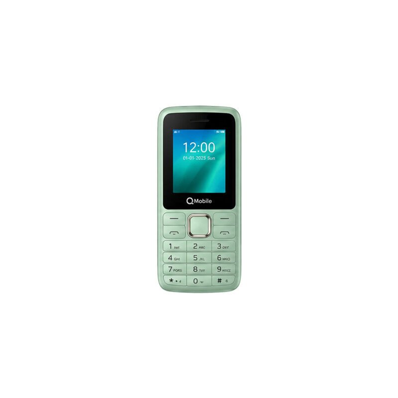 QMobile QCrystal mobile phone product illustration on white