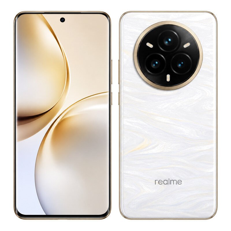 realme 14 Pro+ 5G smartphone on white background