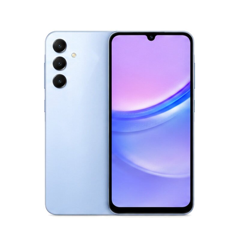Samsung Galaxy A15 smartphone on white background
