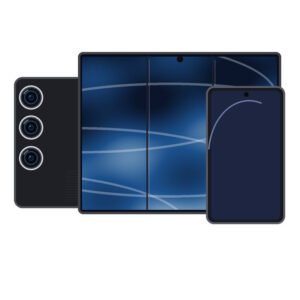 Samsung Galaxy Z TriFold handset front and rear view