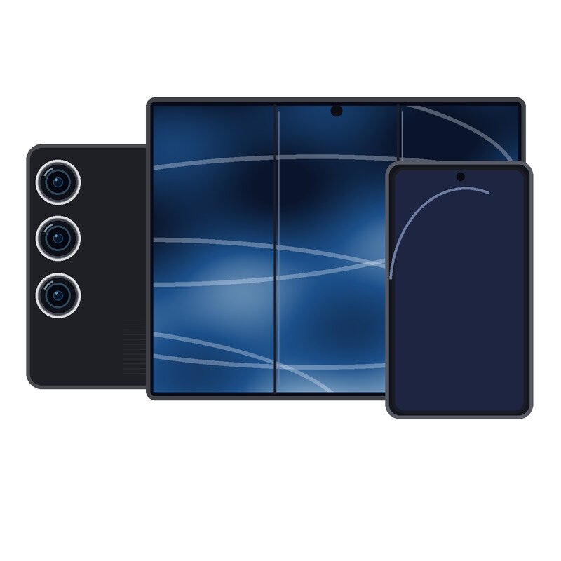 Samsung Galaxy Z TriFold handset front and rear view