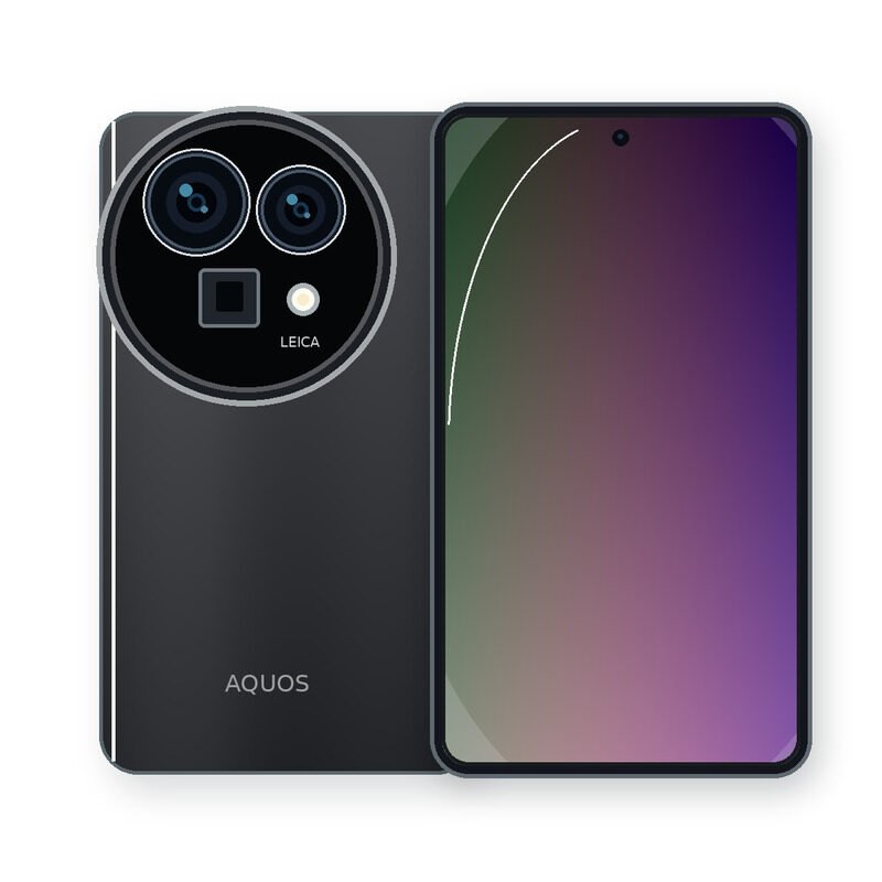Sharp AQUOS R9 Pro front and rear product illustration