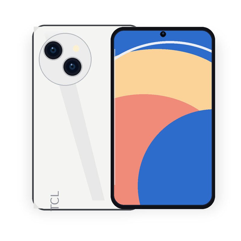 TCL 60R 5G smartphone front and back illustration