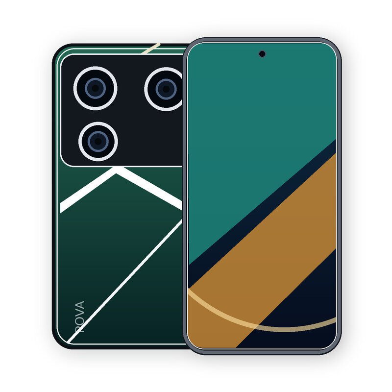 Tecno Pova 6 front and rear illustration