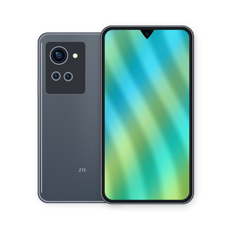 Graphite ZTE Blade A72s front and rear