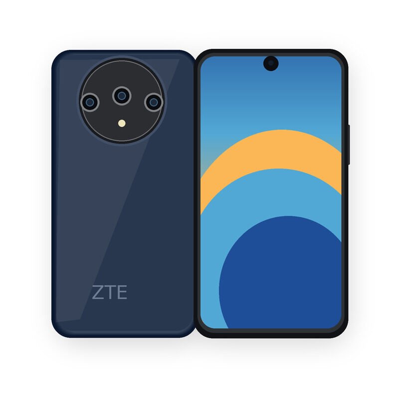 ZTE Blade A76 5G front and back illustration