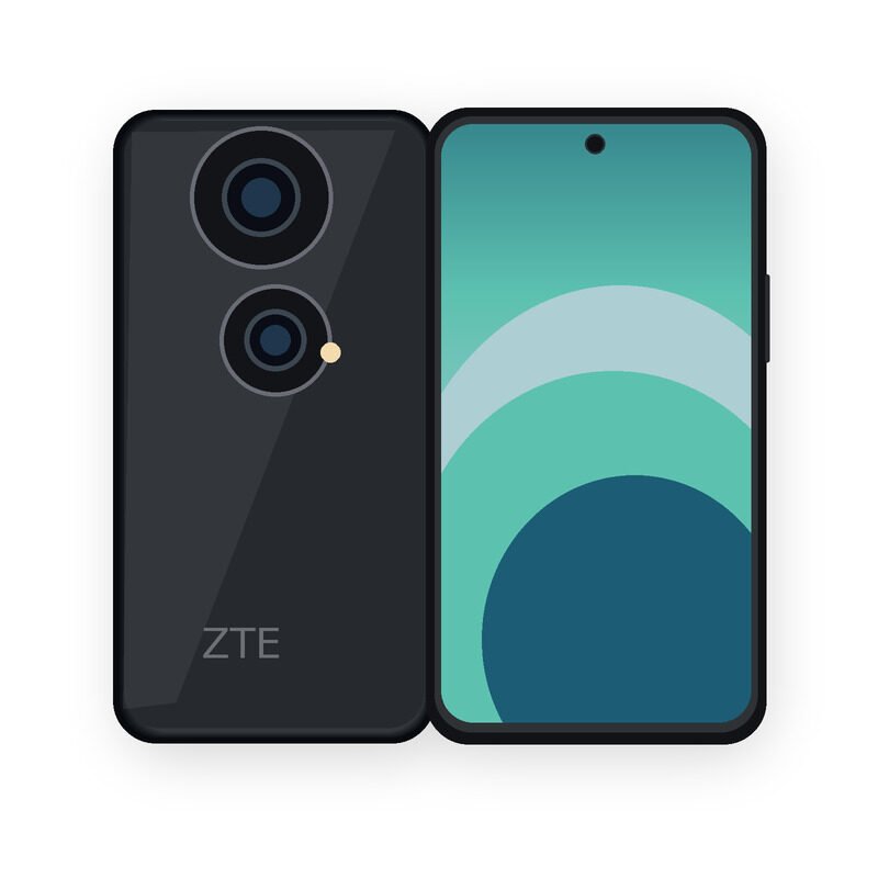 ZTE Blade V50 5G front and back illustration