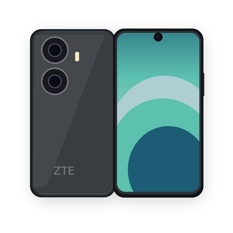 ZTE Blade V50 Design 5G front and back illustration
