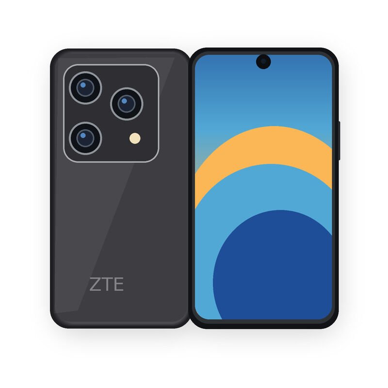 ZTE Blade V50 Design front and back illustration