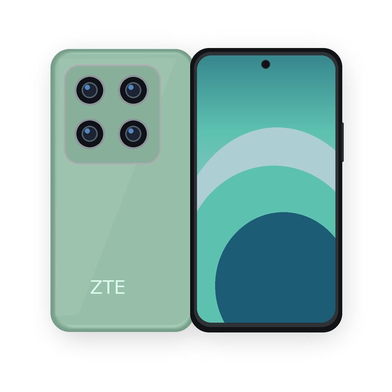 ZTE Blade V70 front and back illustration